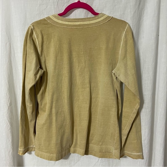 Woolrich Women's Medium Henley Top Long Sleeve buttery yellow color - Picture 5 of 5